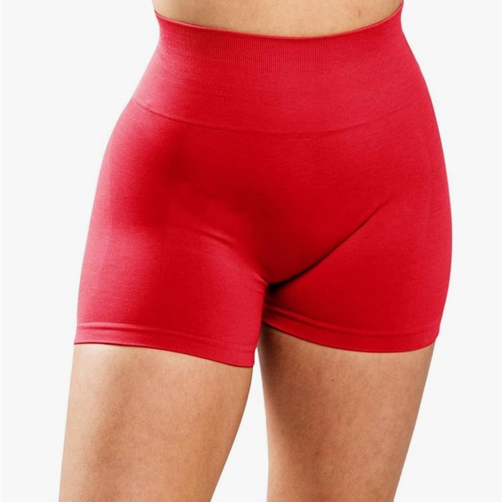Red Women's High-Waisted Shorts